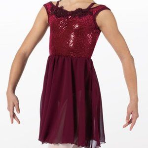 Maroon costume with flowers- Perfect for a lyrical dance!